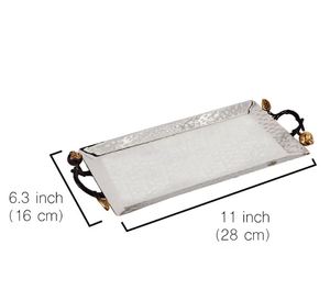 Bandeja de servicio de café y té de metal martillado plateado, venta al por mayor para decoración del hogar, hotel, restaurante, bar, utensilios de cocina, Decoración de mesa 2023 - Product Image 3