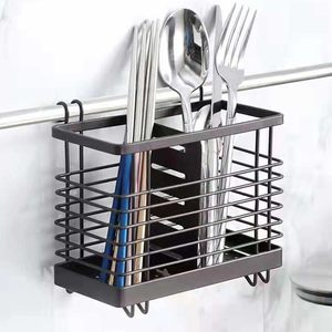 Porte-ustensiles égouttoir et organisateur suspendu support à couverts en métal pour panier de rangement de couverts de cuisine Caddy porte-couverts - Product Image 2