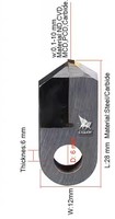 EAGLION INTERNATIONAL Posalux PT 0.5 10mm Outil de gravure à 180 degrés en acier inoxydable pour la découpe et la facetation de bijoux