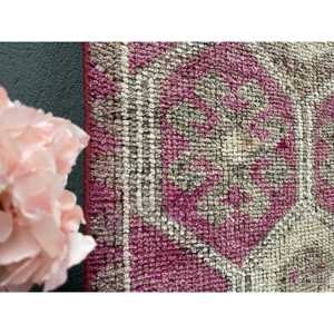 Vintage 2.8x10.4 ft <b>Rug</b>, <b>Runner</b> Turkish <b>Rug</b>, Pink Brown Southwestern <b>Rug</b> - Product Image 3
