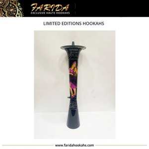 Chicha traditionnelle arabe de luxe, en laiton laqué, avec motifs martelés uniques, grande taille, pour cafés chicha - Product Image 4