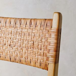 Tabouret De Bar En Bois De Teck Avec Rotin - Product Image 6