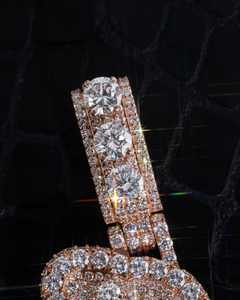 Collar Personalizado de Hip Hop para Hombre con Colgante de Cadena con Diamantes Simulados, Chapado en Dos Tonos, Nombre Personalizado, Letra, Colgante de Moissanita - Product Image 4