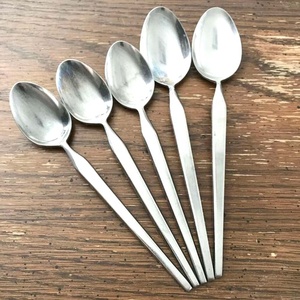 Acier inoxydable poli métal long plat poignée de styliste cuillère soupe salade service café cuillère de serveur ensemble - Product Image 1