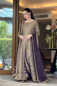 Lehenga Choli Anarkali pakistanais lourdement orné pour femmes, occasion festive de mariage, style de mariée de luxe, manches longues, maxi - Product Image 5