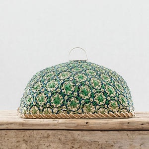 Colorful Bamboo Cover Cloche Natural Dust Protective Anti-insect Woven Natural <b>Dome</b> Cover Food Preserve <b>Tent</b> - Product Image 3