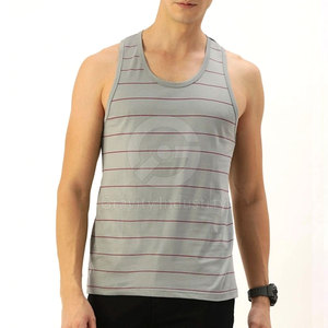 เสื้อกล้ามออกกำลังกายผู้ชาย ผ้าถักโพลีเอสเตอร์/คอตตอน ระบายอากาศได้ดี สวมใส่สบาย เป็นมิตรกับสิ่งแวดล้อม คุณภาพสูง สำหรับออกกำลังกาย ปรับแต่งสีและโลโก้ได้ - Product Image 1