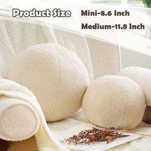 Modern Style Cotton Round Ball Pillow Plush <b>Cushions</b> for Sofa Bedroom Living Room Office Table Home Decorative Metal Sphere - Product Image 5