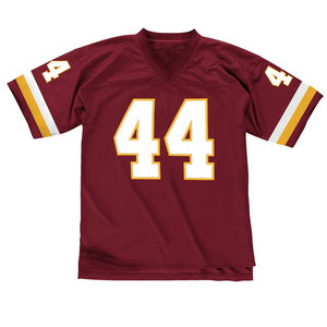 Maillot de football américain blanc personnalisé unisexe, chemise col V en maille respirante, manches courtes, impression par sublimation - Product Image 4