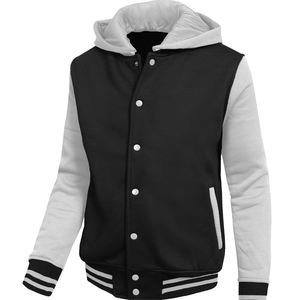Chaqueta de béisbol Varsity de estilo callejero para hombre con capucha Chaqueta con capucha DEPORTIVA UNIVERSITARIA para invierno para club deportivo - Product Image 2