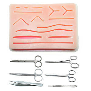 Kit de alta calidad de PVC y silicona para estudiantes de medicina: almohadilla de malla de sutura manual de tres capas, mangos de bisturí, Iris, de uso vitalicio. - Product Image 6