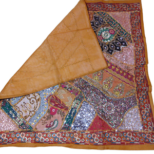 ผ้าปูโต๊ะนักวิ่งศิลปะพื้นเมืองงานปะทำมือสไตล์วินเทจสิ่งทอลวดลายโบฮีเมียนสีสันสดใสสำหรับโต๊ะอาหาร - Product Image 1