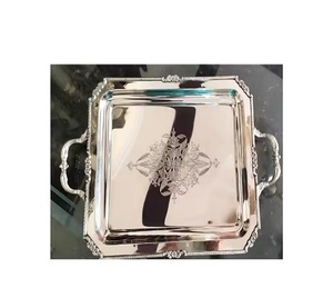 Plateau de service en métal décoratif pour la maison personnalisé de la meilleure qualité pour le service des aliments de cuisine pour l'Inde à bas prix - Product Image 1