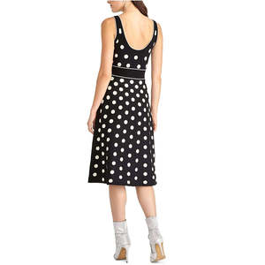 Abito da donna Rachel Rachel Roy nero a pois taglia XL, linea ad A, vita naturale, lavabile, con cerniera e maniche a lanterna, ideale per il giorno del club - Product Image 2