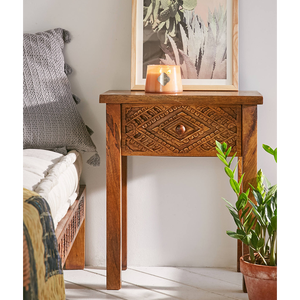 Table de chevet en bois Brontes, table de nuit minimaliste rustique et armoire latérale pour les chambres d'appartement et la décoration moderne de la maison - Product Image 4
