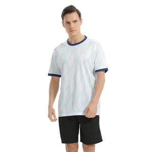 Cheap Soccer Sportswear Quick Dry Uniform Set Custom Design Blue <b>White</b> <b>Football</b> Team Jersey Set - Product Image 2