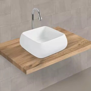 Lavabo de table Lavabo populaire design classique articles sanitaires lavabo salle de bain blanc rond comptoir évier en céramique - Product Image 5