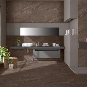 Azulejos de porcelana esmaltada LUISA COFFEE de 600x1200mm, diseño moderno antideslizante para aplicaciones escolares de Villa Mall - Product Image 1
