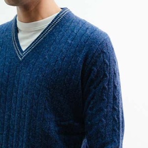 <b>Cable</b> Knit Cricket Sweater Solid Wool Liner Casual Winter Wear Long <b>Sleeves</b> Print - Product Image 5