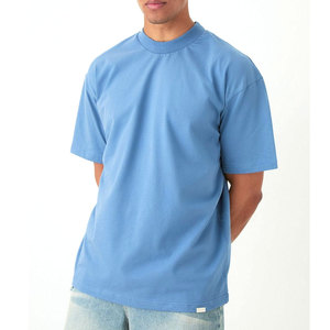 2024 logotipo personalizado 100% algodón transpirable de gran tamaño gota hombro camiseta para hombres Color sólido resistente de talla grande diseño en blanco - Product Image 1