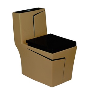 Vistaar Brand Bathroom Sanitary Wares <b>Orange</b> Decorative Black Ceramic One-Piece Toilet WC Manufactured Indian Villa Lavatory - Product Image 3