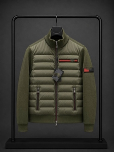 Blouson matelassé hybride de luxe pour homme – Manteau bomber d'hiver thermique à quart de zip, décontracté, imperméable, coupe-vent et chaud pour l'extérieur - Product Image 5