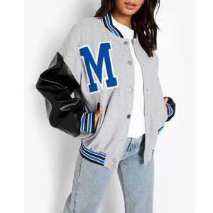 แจ็คเก็ตวาร์ซิตี้สไตล์วินเทจสำหรับเล่นกีฬากลางแจ้ง ดีไซน์ใหม่ล่าสุด ขายดีที่สุด ผู้หญิง ระบายอากาศได้ดี ไซส์พลัส ขายส่ง หนังแกะย้อมสีคุณภาพสูง - Product Image 1