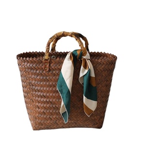 Sac fourre-tout tendance et portable de grande capacité, sacs à main en paille personnalisés pour femmes, produits en gros - Product Image 1