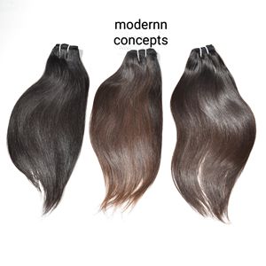 100% mechones de cabello crudo alineados con cutícula Real proveedor de cabello humano virgen recto extensiones de cabello humano crudo indio sin procesar - Product Image 5