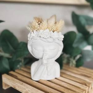 Set <span class=keywords><strong>de</strong></span> 2 Piezas <span class=keywords><strong>de</strong></span> Moldes <span class=keywords><strong>de</strong></span> Silicona <span class=keywords><strong>de</strong></span> Jarrón <span class=keywords><strong>de</strong></span> Niña Pequeña DIY para <span class=keywords><strong>Maceta</strong></span> <span class=keywords><strong>de</strong></span> Plantas Suculentas, Jarrón <span class=keywords><strong>de</strong></span> Concreto y Cemento, Molde <span class=keywords><strong>de</strong></span> Yeso - Product Image 4