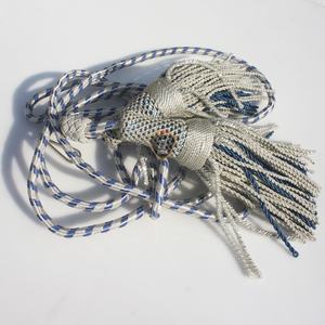 WOK Industries - Borlas Cruzadas Azules Plateadas de Tamaño Personalizado, Hilo Metálico, Hilo de Seda, Cordón Decorativo Trenzado, Alambre Metálico Hecho a Mano - Product Image 1