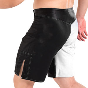 Pantalones cortos MMA de dos tonos en blanco y negro personalizados, poliéster Spandex de secado rápido, la mejor venta, ropa de artes marciales, diseño de Panel lateral - Product Image 2