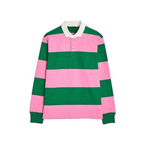 Maillots de rugby personnalisés sublimés rose et vert, deux panneaux, respirants, séchage rapide, antibactériens, 100 % polyester - Product Image 1