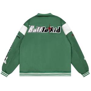 OEM-Chaqueta de béisbol para hombre, chaqueta personalizada con parche bordado de chenilla en blanco, venta al por mayor - Product Image 4