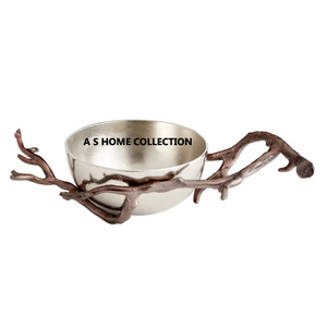 ชามเสิร์ฟอาหารและผลไม้ชุบทองสำหรับตกแต่งแบบเรียบง่ายทำจากโลหะทรงกลมขนาดใหญ่ใช้ทุบทำจากโลหะ - Product Image 2