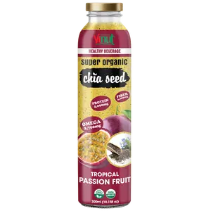 300ml Glass Bottle VINUT Chia seed drink with Tropical Passion fruit Manufacturer Directory Super Food