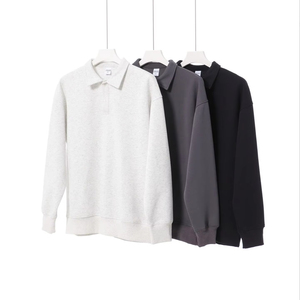 New Styles Wholesale Custom 350 Gsm 100% Cotton Polo <b>Neck</b> Sweatshirts for Men for Women - Product Image 2