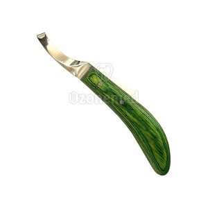 Cuchillo de pezuña de acero inoxidable Premium para herradores profesionales reutilizable con hoja curva para un recorte preciso de pezuña - Product Image 1