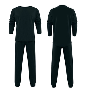 Haute qualité 100% coton polaire hommes portent survêtement impression par transfert de chaleur conception personnalisée ensembles de survêtement unis - Product Image 4