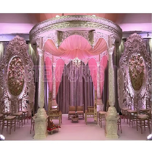 Decoración Exclusiva para Mandap de Boda en Nigeria, Nueva Llegada, Grandiosas Bodas Británicas, Instalaciones Portátiles de Mandapam, Fabricantes de Fábrica en Sídney - Product Image 1