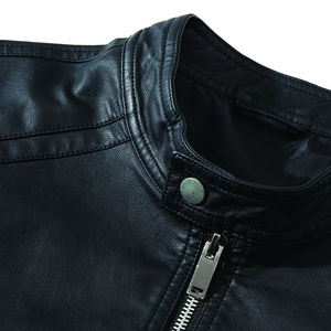 Chaqueta de Cuero de Invierno de Diseño Personalizado, Chaqueta de Cuero de Invierno de Color Sólido para Hombre, Chaqueta de Cuero Urbana para Hombre - Product Image 5