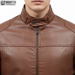 Oem Outdoor Fashion Factory Chaqueta de cuero de invierno de alta calidad para hombre 2025 Stand Collar Nuevo diseño con bombardero de calidez interior - Product Image 4