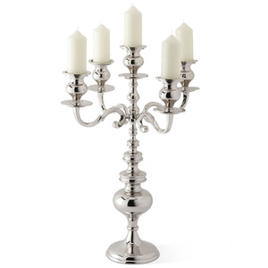 Candelabro alto de aluminio con diseño en relieve para decoración de mesa y centro de mesa Candelabro hecho a mano chapado en oro brillante - Product Image 3