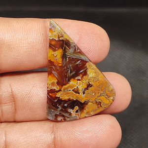 Cabochon en agate turque brun naturel pour la fabrication de bijoux |   Pierres d'agate polies de haute qualité en gros - Product Image 1