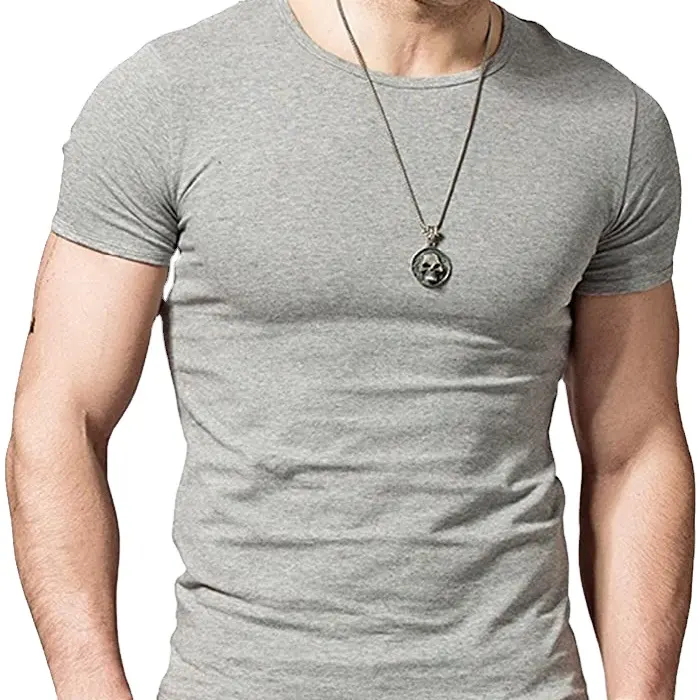 wholesale cotton elastane shirts Slim Fit 95% Cotton 5% Spandex Shirts Short Sleeve Round neck shirts