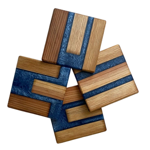 Ensemble de sous-verres en bois Offre Spéciale ensemble de sous-verres de luxe en bois d'acacia en marbre de haute qualité gravé sur mesure style européen pour boissons - Product Image 2