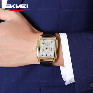 Reloj de negocios para hombre, calendario, resistente al agua, movimiento de cuarzo de seis manos, acero inoxidable, cuero, venta al por mayor, reloj de pulsera ODM/OEM personalizado - Product Image 2