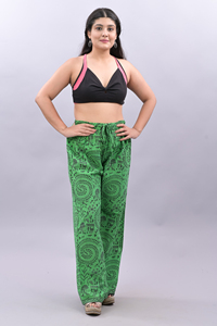 Pantalon ample à jambes larges et taille décontractée pour femmes Pantalon palazzo en coton imprimé Vente en gros Pantalon ample pour femmes - Product Image 2