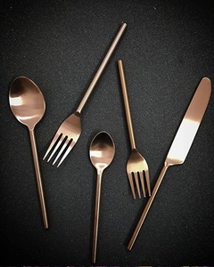 hot sale Silver Cutlery <b>Set</b> Stainless Steel <b>Flatware</b> <b>Set</b> with round handle Dinnerware <b>Set</b> mirror polished Cutlery For Hotel - Product Image 6