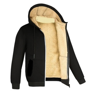 Sweat à capuche zippé pour hommes hiver polaire vêtements chauds sport loisirs essentiel vêtements d'extérieur à capuche noir blanc gris - Product Image 4